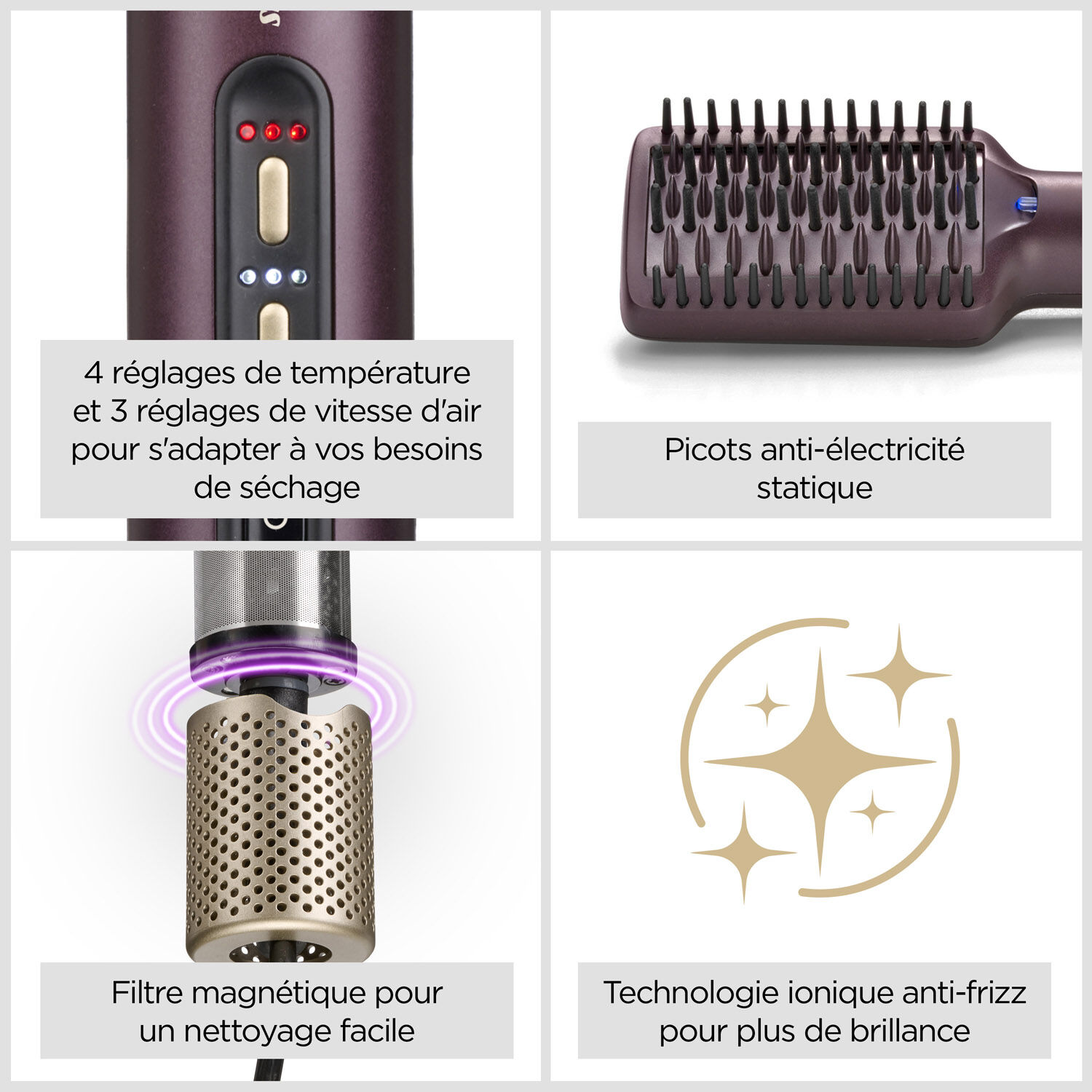 Brosse lissante  Air Power Smooth de BaByliss pour un lissage sur cheveux mouill&eacute;s ou secs